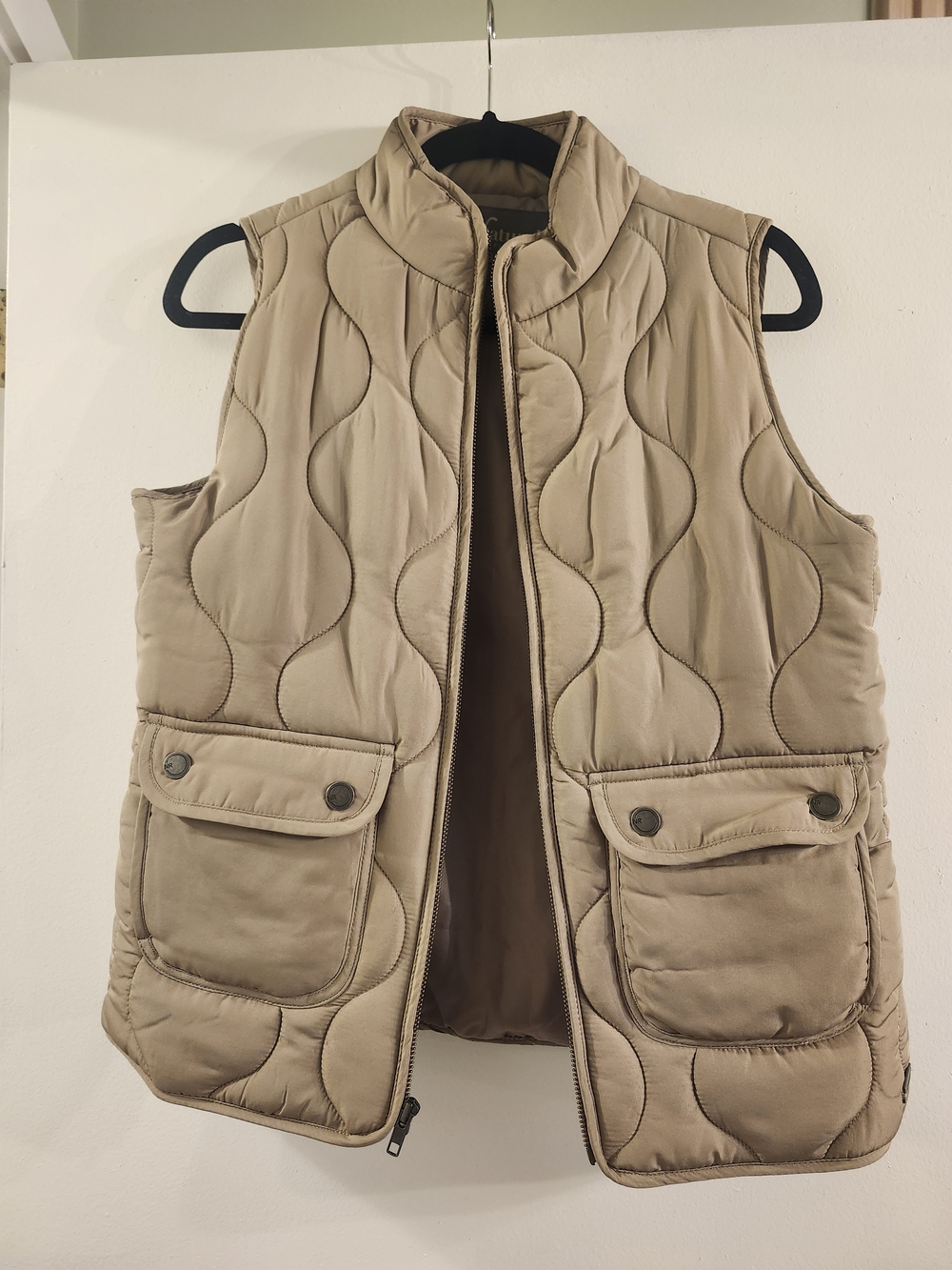 Natural Reflections Beige Quilted Puffer Vest